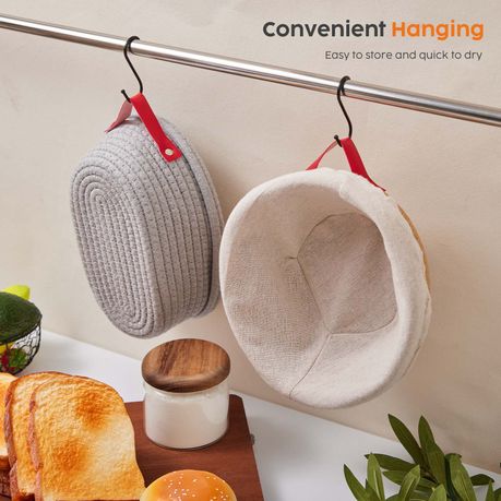 2Pc Bread Proofing Woven Basket Fermentation Banneton Set