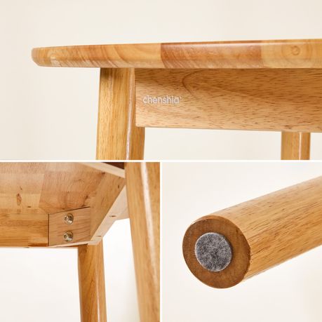 90cm Round Solid Rubberwood Dining Table