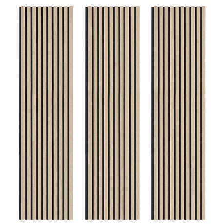 3-Piece 3D Oak Wood Slat Wall Panel - DIY Acoustic Wall Art Décor