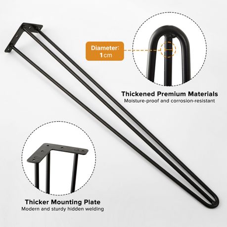 76cm Heavy Duty Hairpin Table Legs