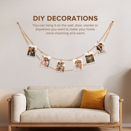 Natural Wood Bead Garland Boho Decor