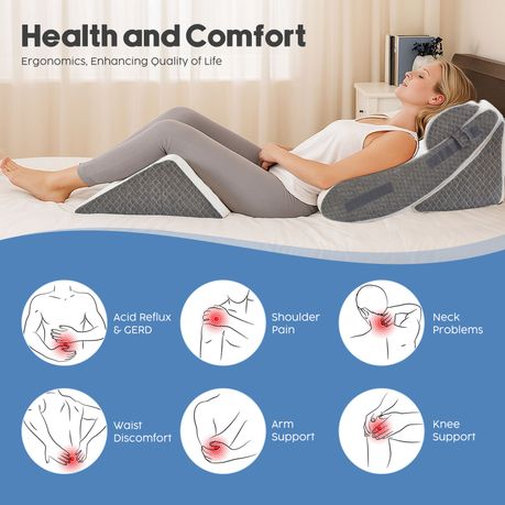 4 Piece Memory Foam Bed Wedge Pillow Set