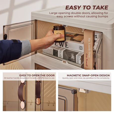 Chenshia 5-Tier Collapsible Storage Organizer Magnetic Doors Rolling Closet