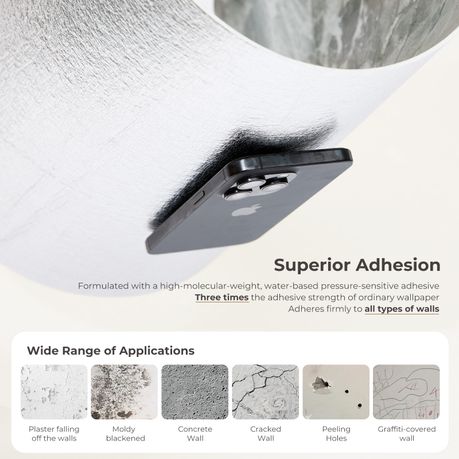 Grey Marble-Effect Self-Adhesive Vinyl Roll | 40 cm × 3 m