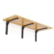 80cm Floating Wall Shelf with Metal Brackets - Beige