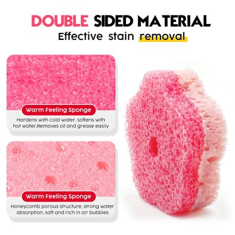 3-Pack Heat-Activated Sponges- Dual-Sided Scrubber Set