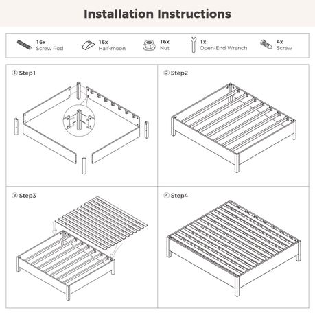 Queen Bed Frame (300 kg Capacity)