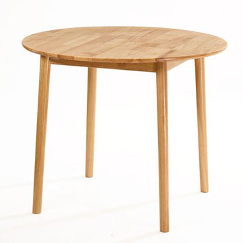 90cm Round Solid Rubberwood Dining Table