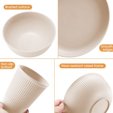 18Pcs Wheat Straw Dinnerware Set Durable Outdoor Picnic Tableware
