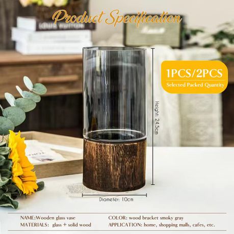 2-Pack Clear Glass Vase Boho Floral Arrangement Holder