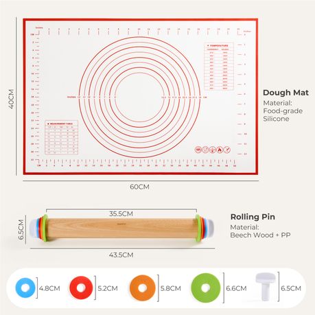 Adjustable Rolling Pin Kit & Baking Pastry Mat