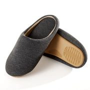 Memory Foam Cotton Slippers Grey Anti-Slip Indoor Comfort - Unisex