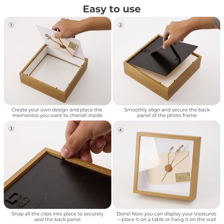 Brown 20cm Shadow Box Frame - 3D Deep Display Case (2 Pack)