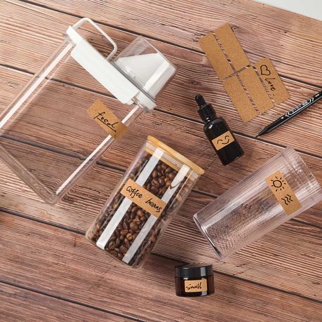 Waterproof Cork Labels 132pc Stickers with Pen for Organizing-2 SIZE