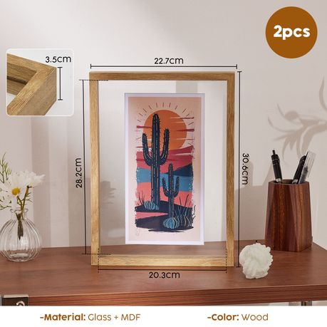 A4 Double-Sided Floating Picture Frames (2-Piece)