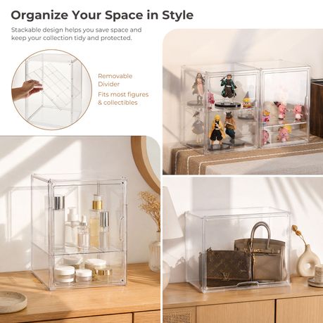 Acrylic Collectible Display Case with Magnetic Door| 2-Pack