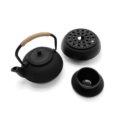 Oriental Cast Iron Tea Set - 4 Pieces
