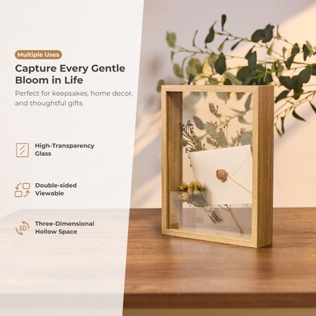 2pc A4 Double-Sided Glass Display - Light Brown
