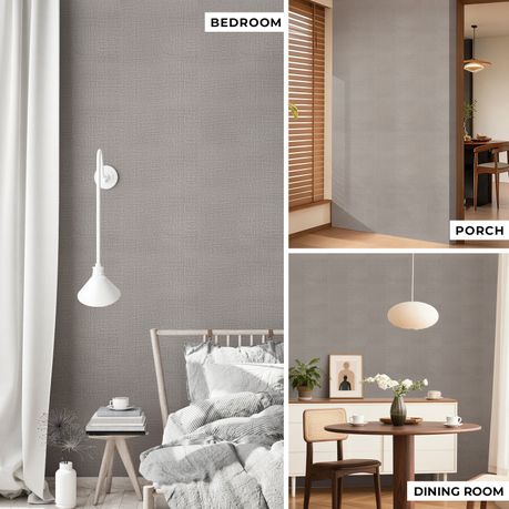 Self-Adhesive Faux Linen Wallpaper Peel and Stick PVC Wall Covering