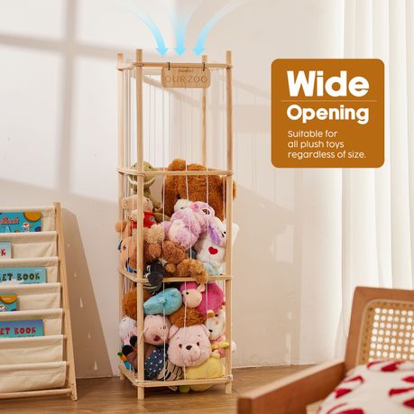 Plush Toy Storage Zoo Wooden Stuffed Animal Cage Vertical Organiser Stand