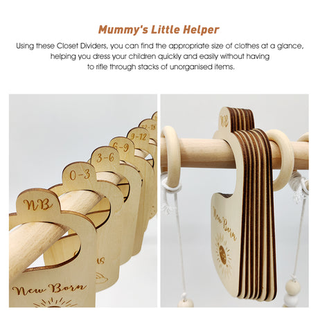 7Pc Wooden Baby Closet Dividers