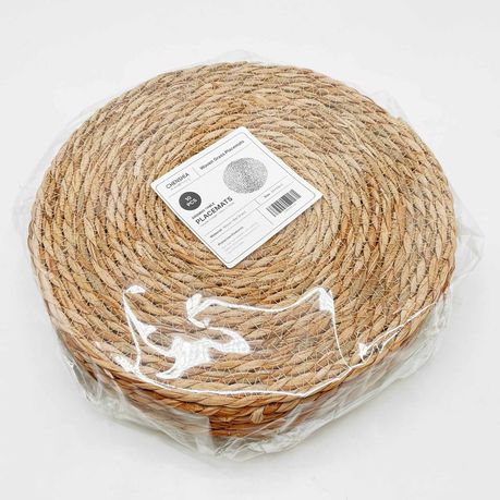 Round Woven Water Hyacinth Placemat Set - 10 Pack
