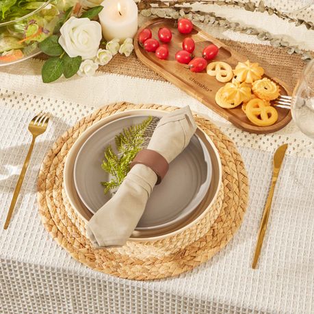 Chenshia 30cm Round Natural Woven Placemats - 6 Pack