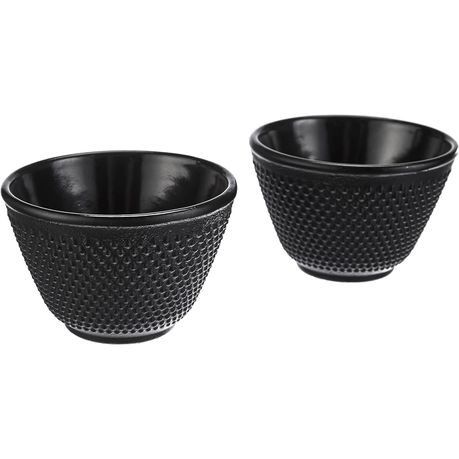 Oriental Cast Iron Tea Cup & Saucer Set