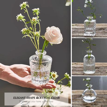 Mini Vintage Glass Bud Vases - Set of 15