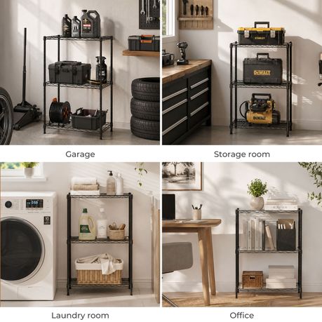 3-Tier Adjustable Steel Storage Rack
