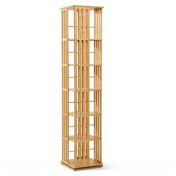 6-Tier 360° Rotating Bamboo Bookshelf