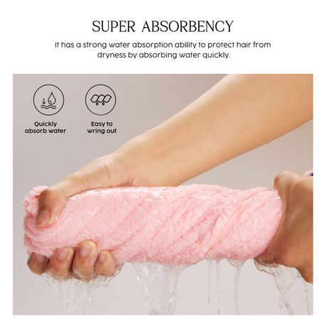 Microfiber Hair Towel Wrap Anti Frizz Absorbent Turban
