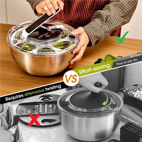 Chenshia 3.5L Steel Stainless Salad Spinner