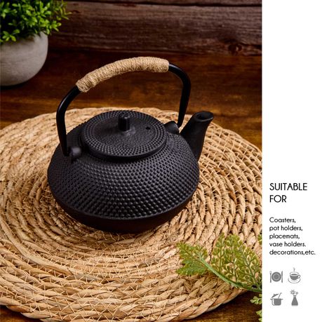 Round Woven Water Hyacinth Placemat Set - 10 Pack