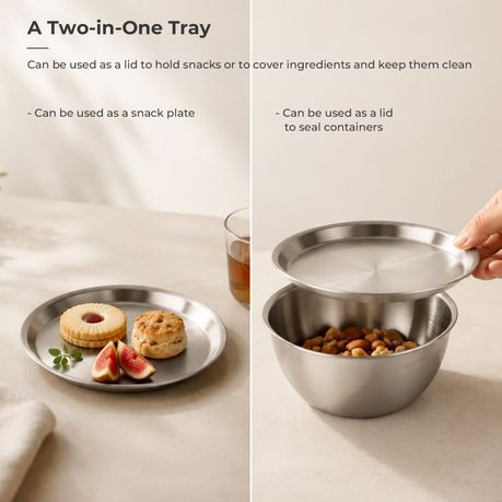 6-Piece Stainless Steel & Glass Mixing Bowl Set