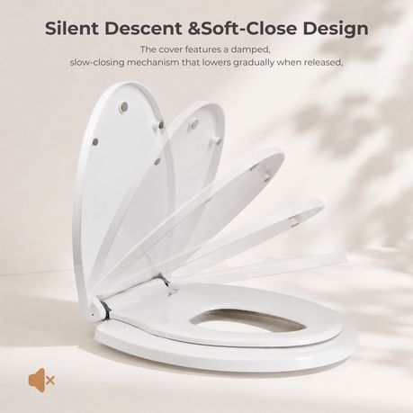 2-in-1 Toilet Seat with Built-In Toddler Seat - O Shape