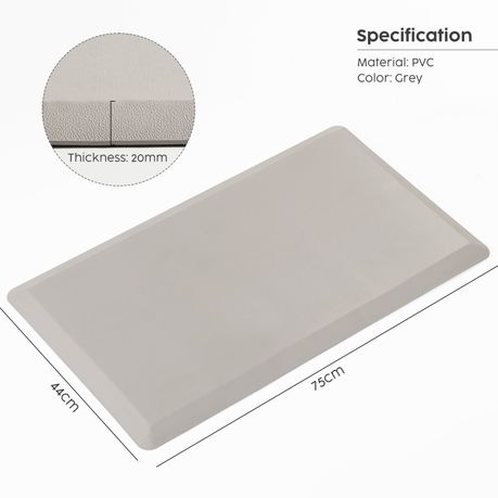 Grey Anti-Fatigue Kitchen Floor Mat 75x44cm