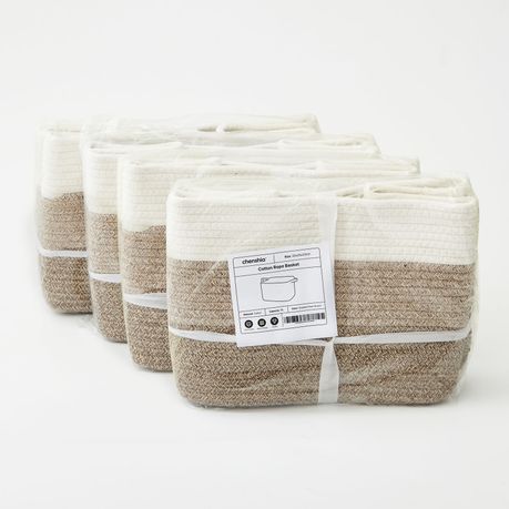 Cotton Rope Woven Storage Baskets - 4 Pack