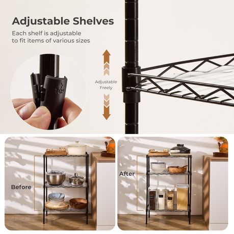 3-Tier Adjustable Steel Storage Rack