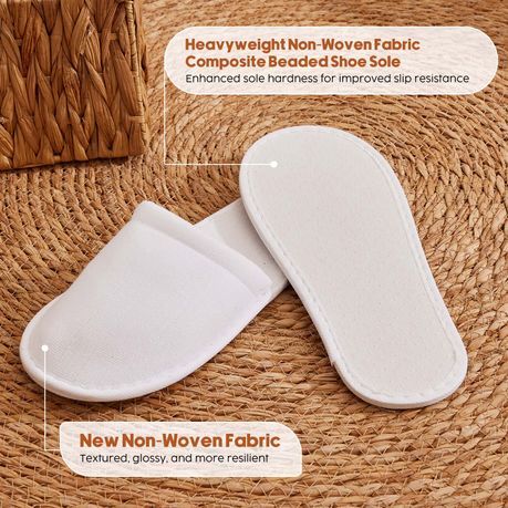 10pc White Disposable Slippers