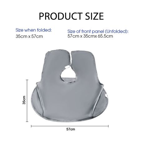 Beard Bib Apron with Shoulder Coverage - Grey