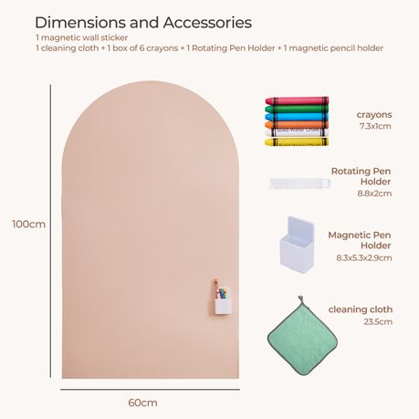 Arch Magnetic Wall Decal Doodle Board Set | 60 × 100 cm