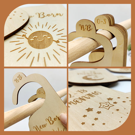 7Pc Wooden Baby Closet Dividers