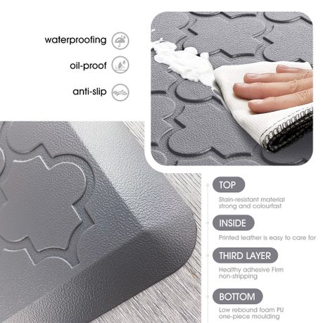 Waterproof Cushioned Kitchen Mat Floor Rug Set