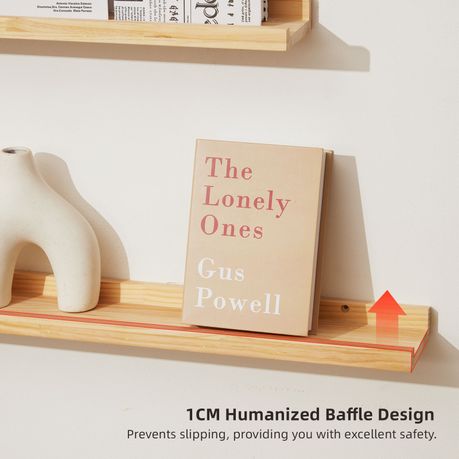 Solid Wood Floating Shelves - 4 Piece Set