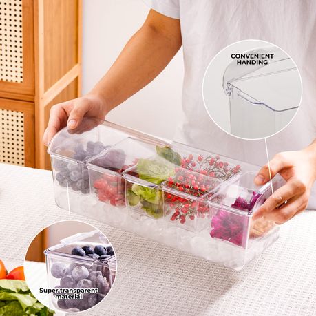 5L Ice Chilled Cocktail Garnish Tray Set