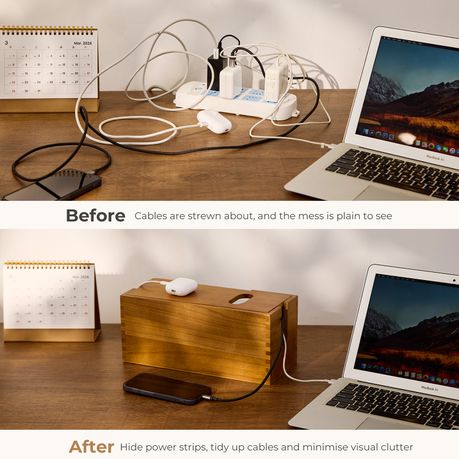 Wooden Cable Management Box
