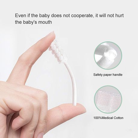 Baby Finger Toothbrush Infant Tongue Cleaner Cotton Gauze Swab Kit
