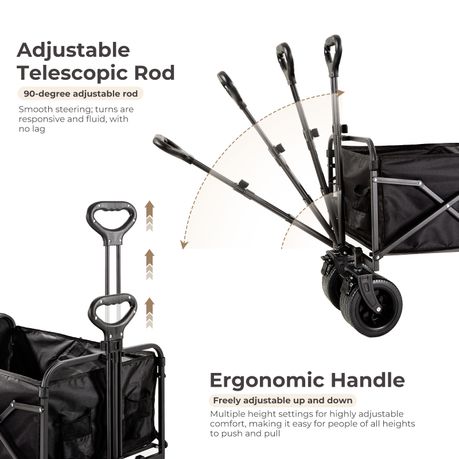 Folding Camping Wagon with Roll-Top Table | 120L