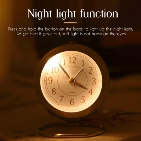 Elegant Vintage Analog Non-Ticking Alarm Clock